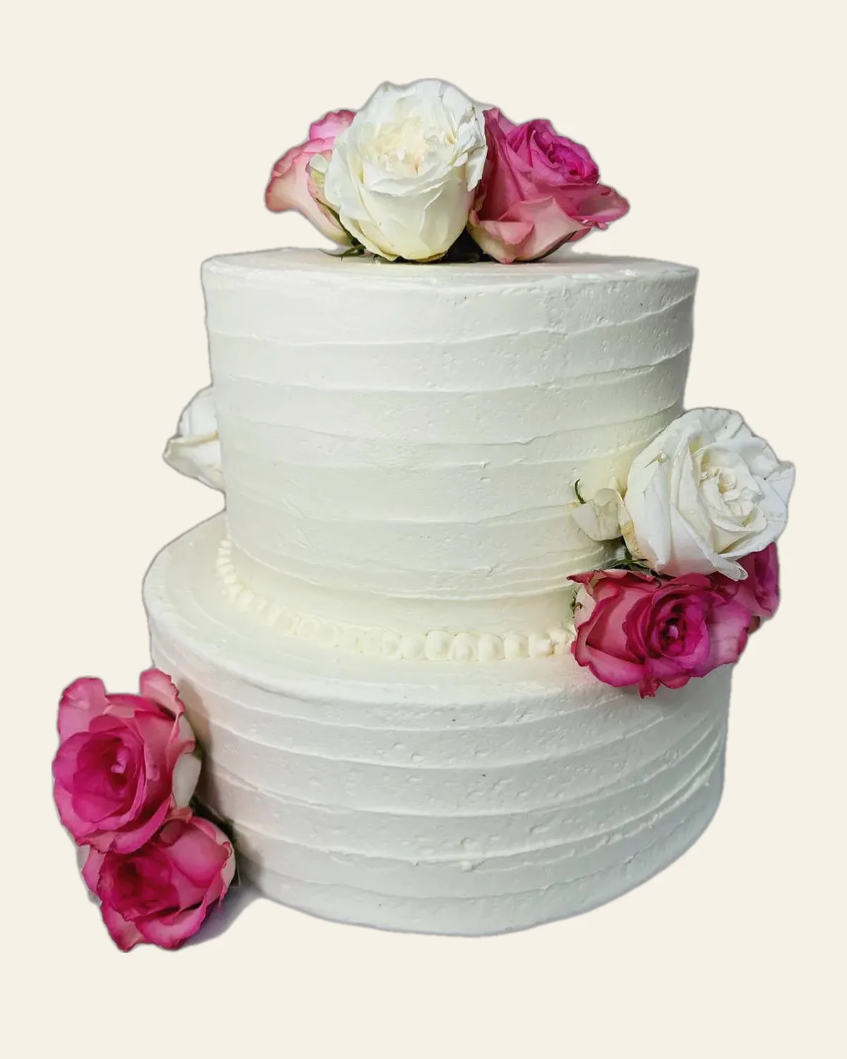 Elegant tiered wedding cake by The Cake Pantry, Fishers Indiana — design 1