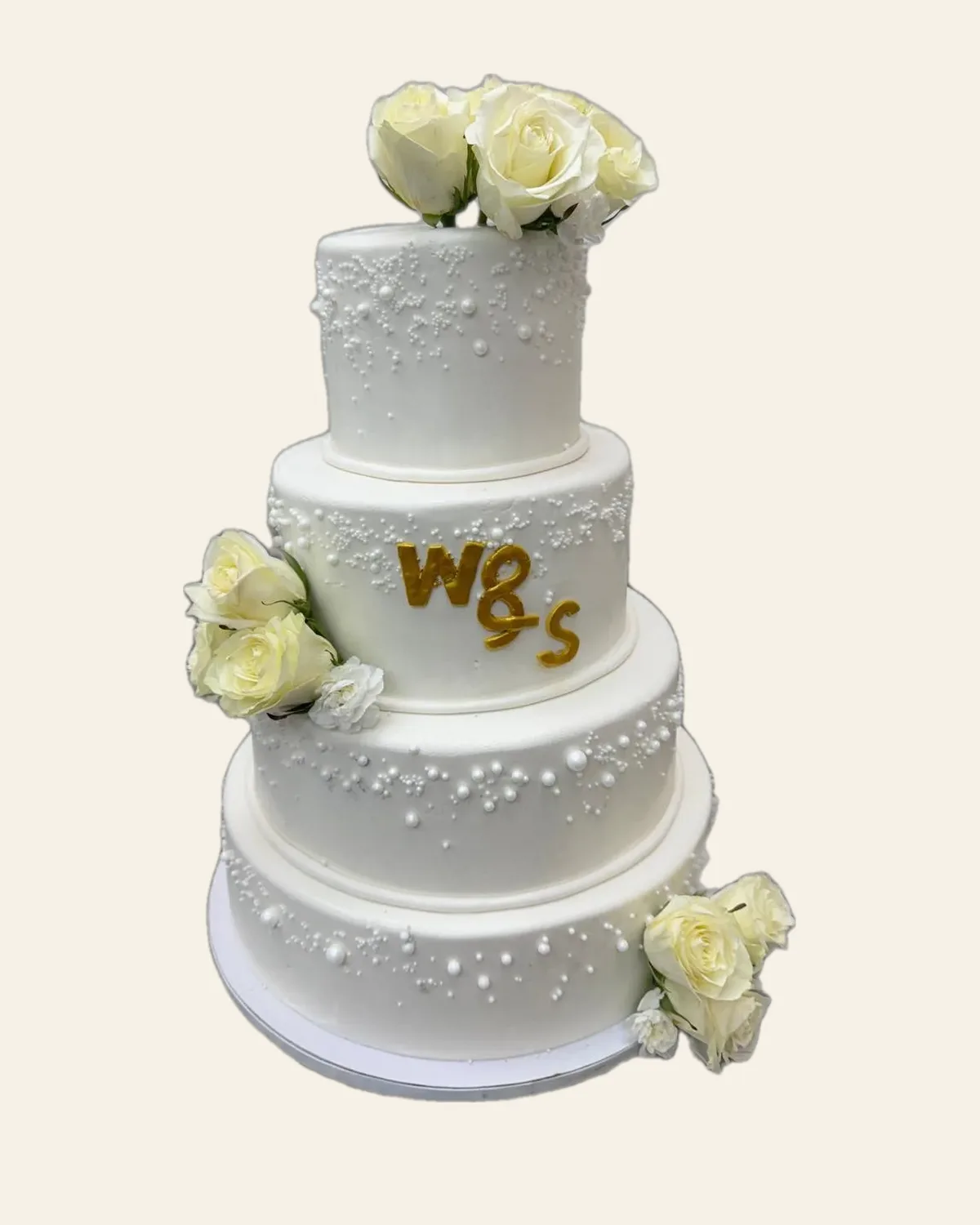 Elegant tiered wedding cake by The Cake Pantry, Fishers Indiana — design 2