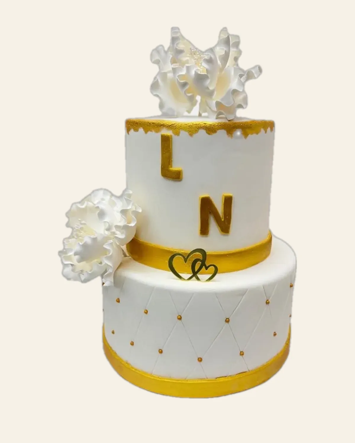 Elegant tiered wedding cake by The Cake Pantry, Fishers Indiana — design 9